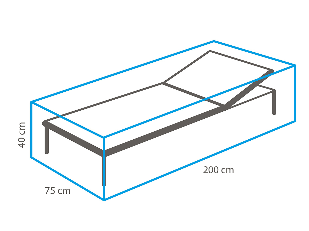 Winza antraciet 200 x 75 x 40 cm ligbedhoes