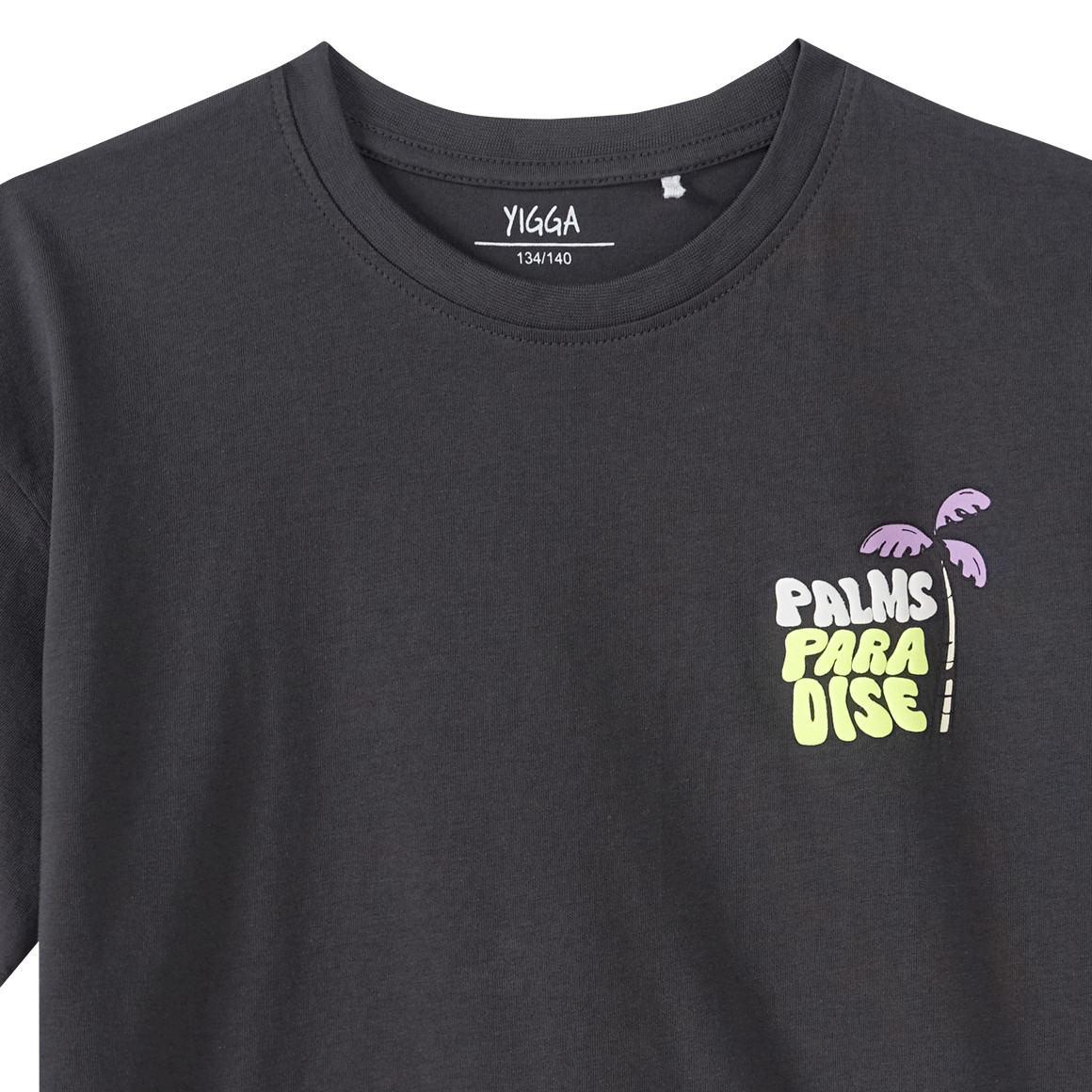 Yigga Jungen T-Shirt mit Rücken-Print dunkelgrau