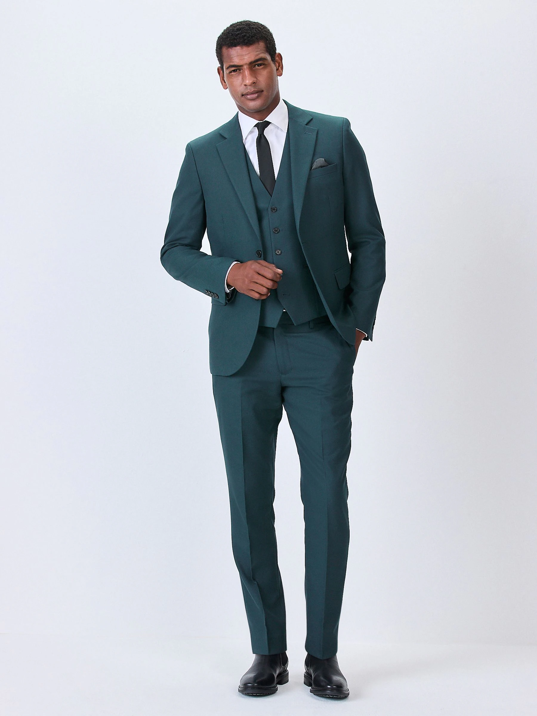 Blauwgroen - Herenvest met textuur