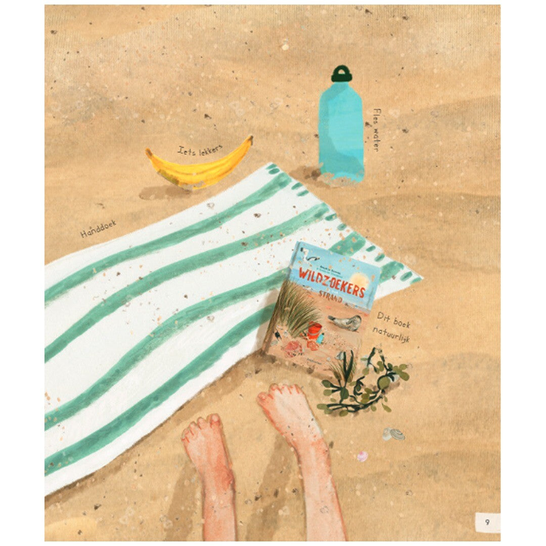 Uitgeverij lemniscaat wildzoekers op het strand