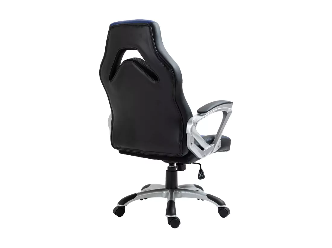 Chaise de bureau - Similicuir & Plastique - Noir / Bleu - Foxton