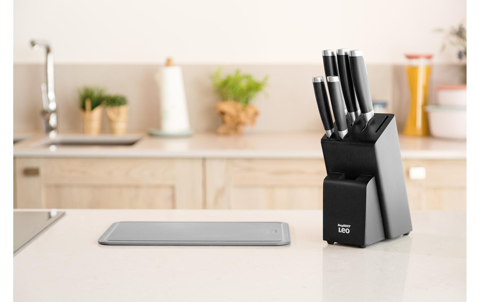 Messerblock-Set mit Messer Leo Graphite 6-teilig, Schwarz6-tlg, messerblock Graphite