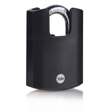 Yale Hangslot messing zware uitvoering 50 mm met zwarte body