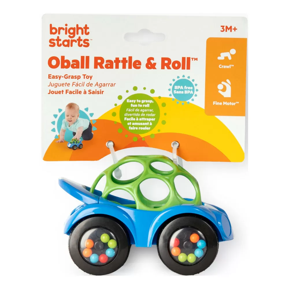 Bright Starts Legetøjsbil, Rattle & Roll Buggie, blå - 1 stk.