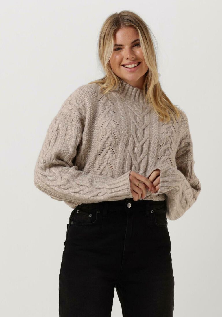 CO\\'COUTURE zand co'couture trui jenesse cable crop knit