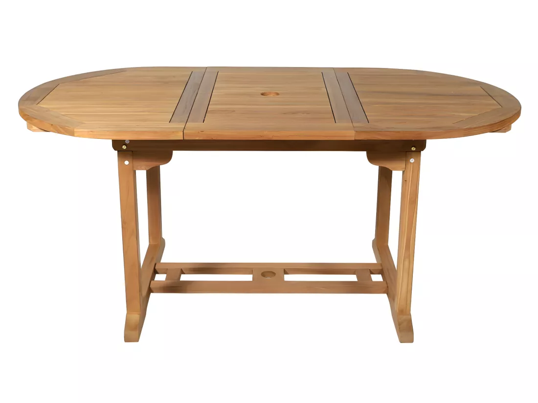 Table à manger de jardin extensible - Teck - L120-170 cm - BYBLOS II de MYLIA