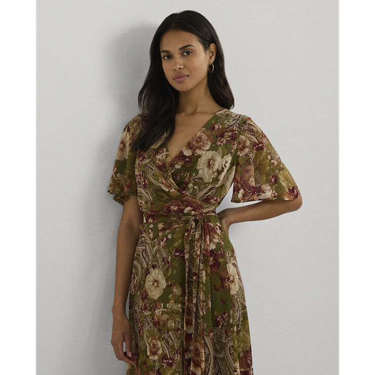 Lauren Ralph Lauren POLY CRINKLE GGT 58-DRESS Olive multi