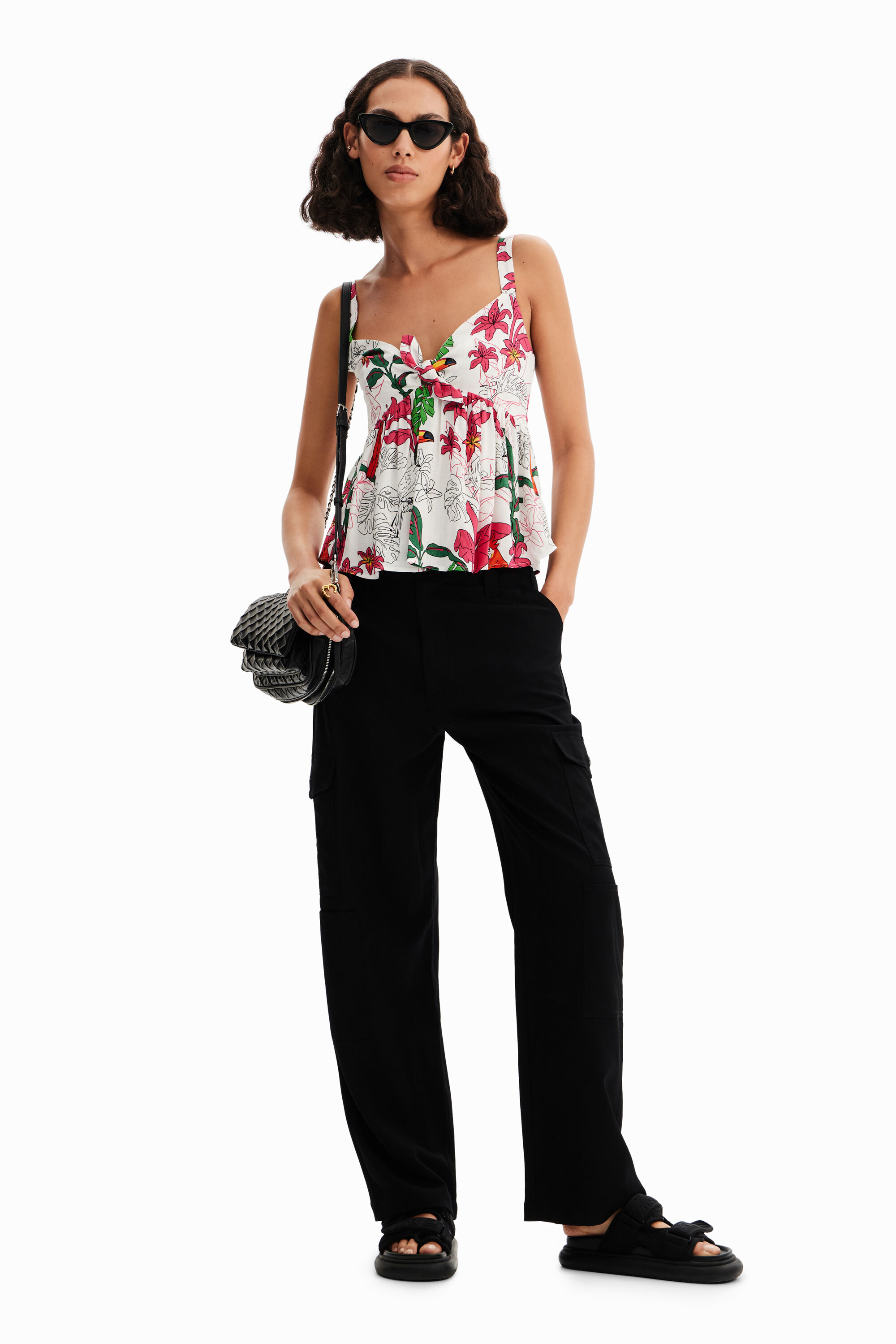 Haut bretelles tropical