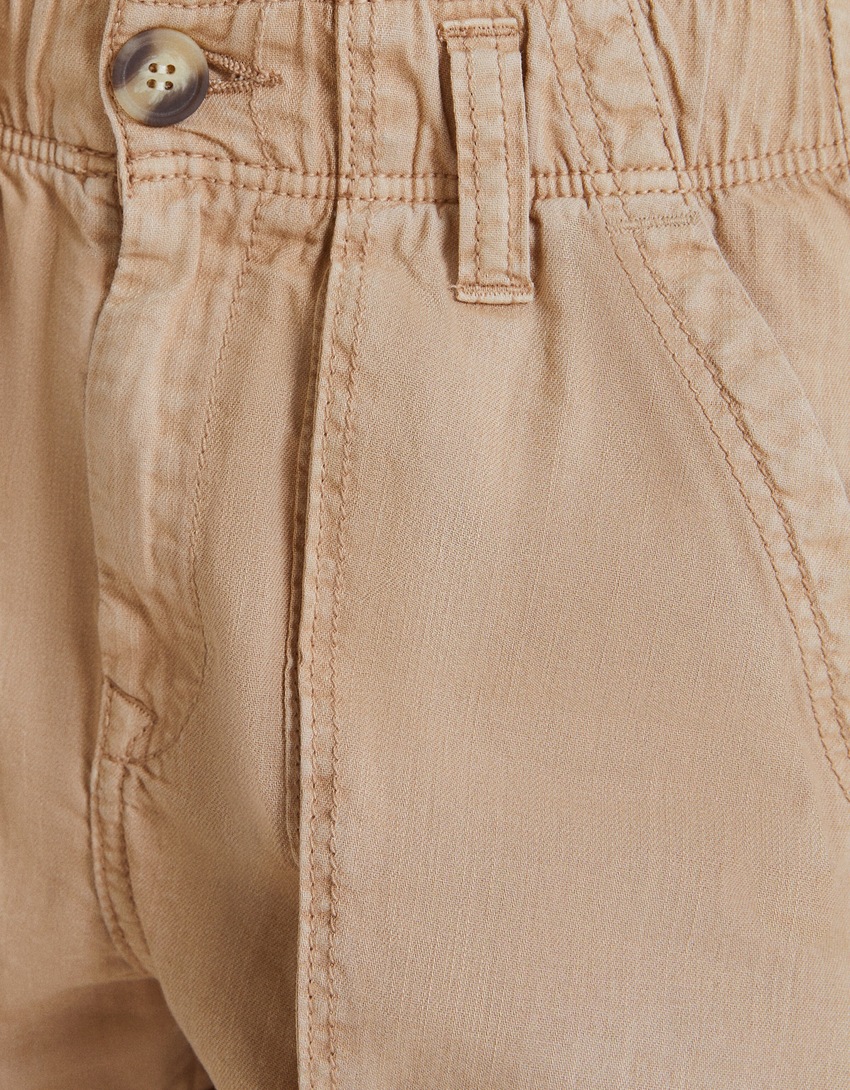 Bermudas de algodão estilo paperbag