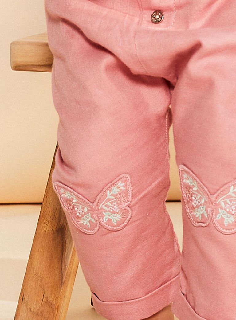 Pantalon vieux rose uni