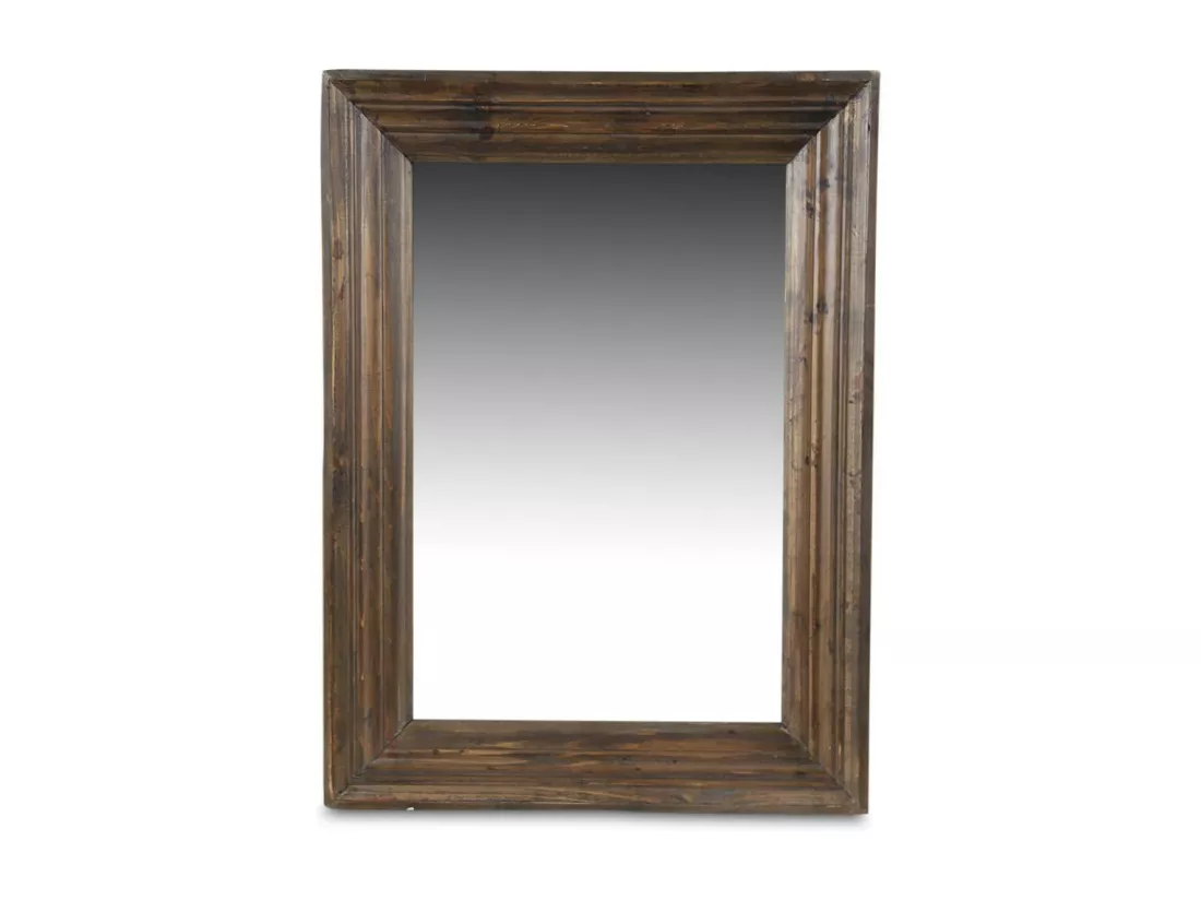 Miroir ancien rectangulaire vertical Bois Marron - Décoration d'Autrefois