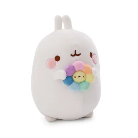 NICI Kuscheltier MOLANG mit Regenbogenblume 24cm in Geschenkverpackung