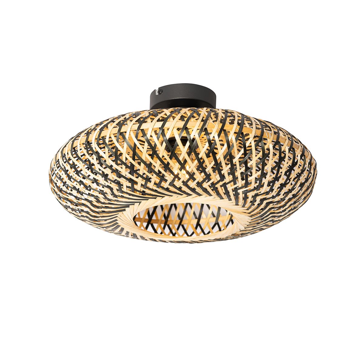 Oosterse plafondlamp zwart bamboe 40 cm - Ostrava