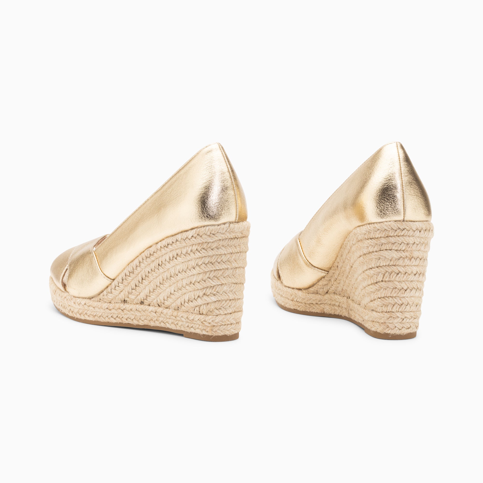 Sandales à talon, Compensées-Sandales compensées peep-toe Léonie or