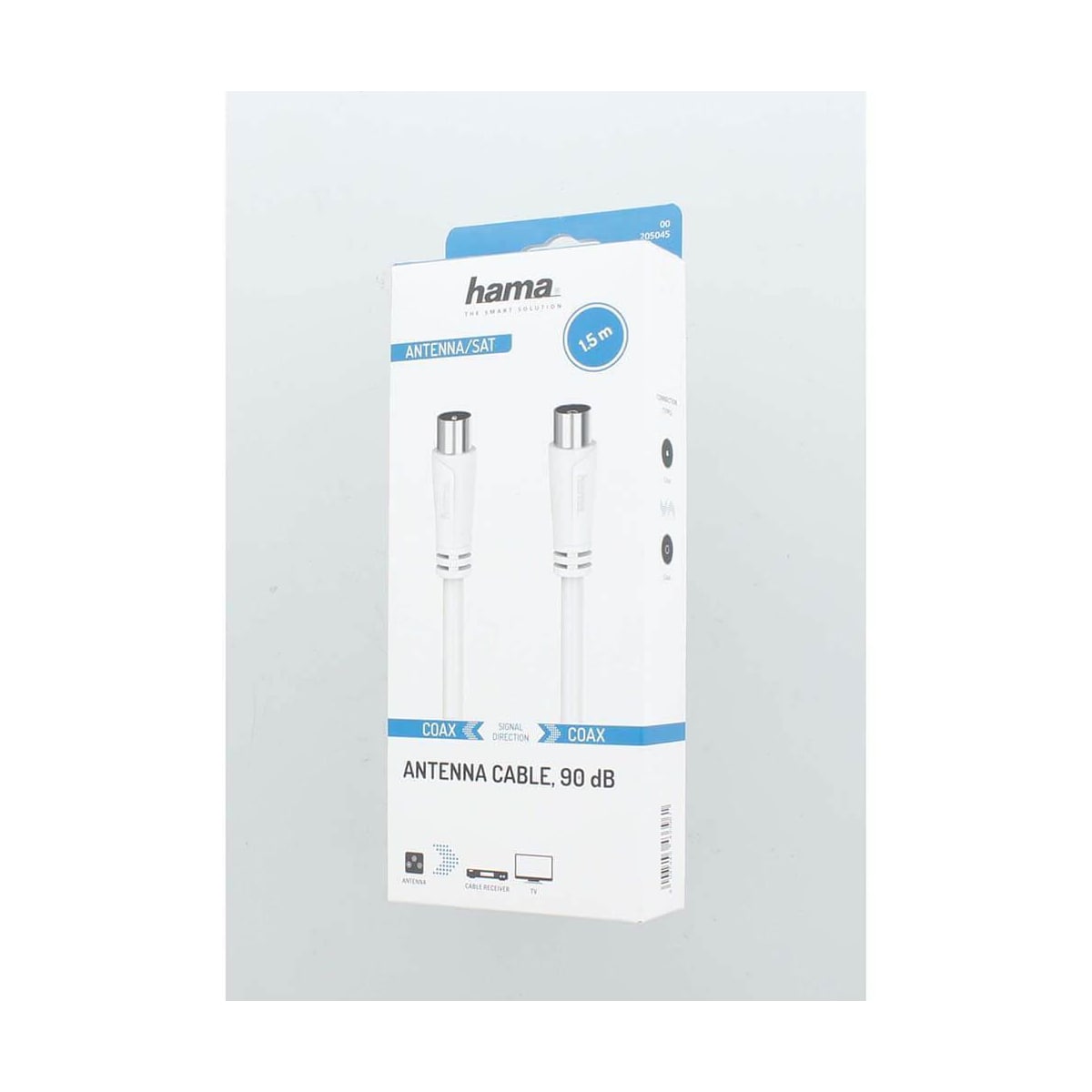 Hama 90dB antennekabel (hvit, 1,5 m)