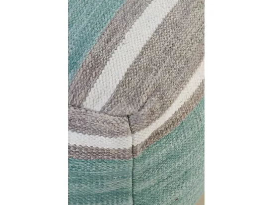 Pouf en coton bleu-vert 45x45x35 cm