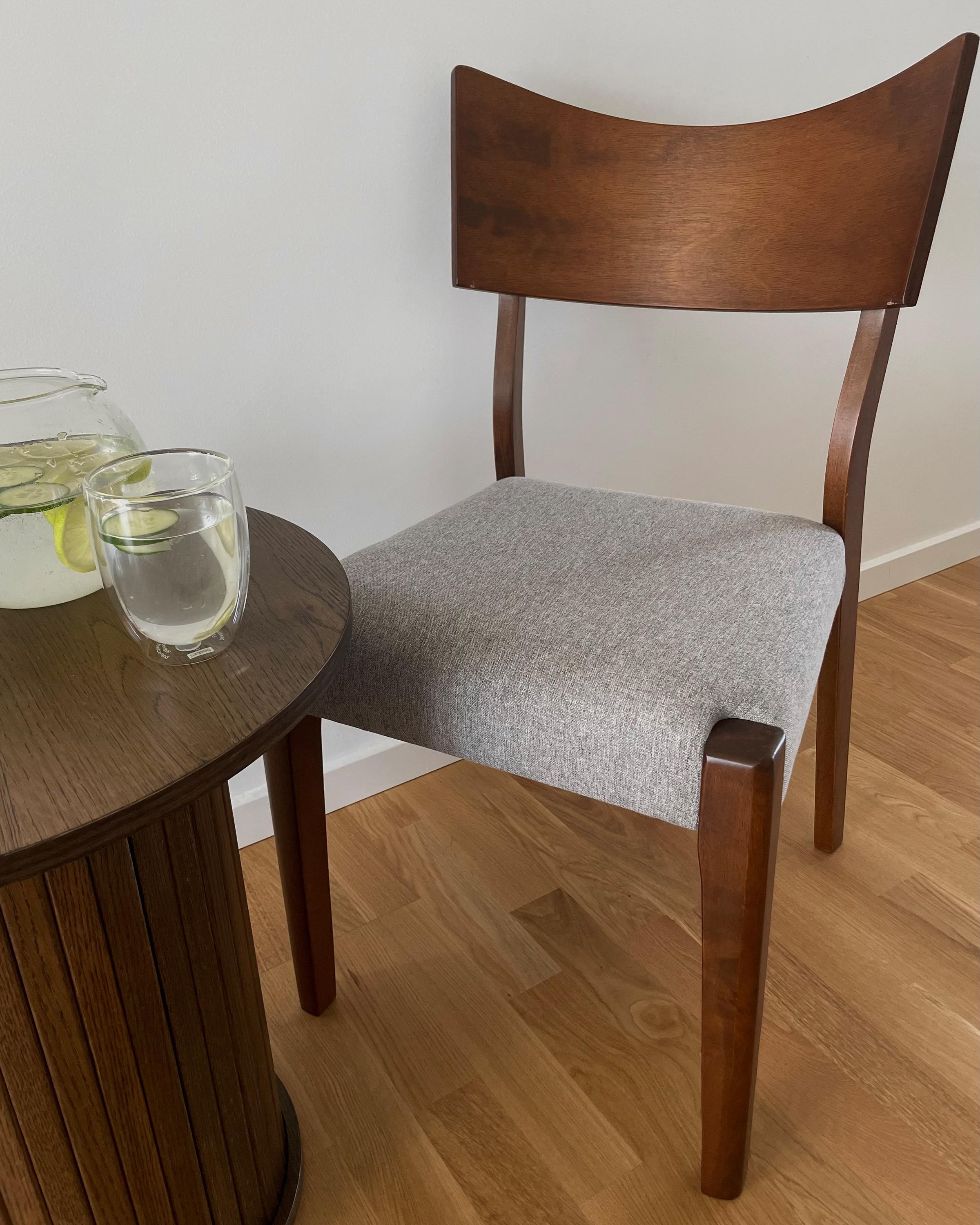 Set van 2 eetkamerstoelen EDEN Hout Lichtgrijs