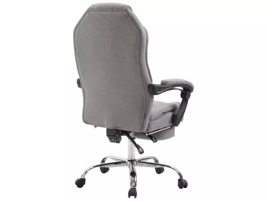 Chaise de bureau - Tissu & Métal chromé - Gris - Castle