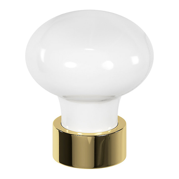 Bouton de meuble GoodHome Porcelaine Vras or Ø2.9cm x l.2.9cm x h. 2.9cm x p.3.2cm