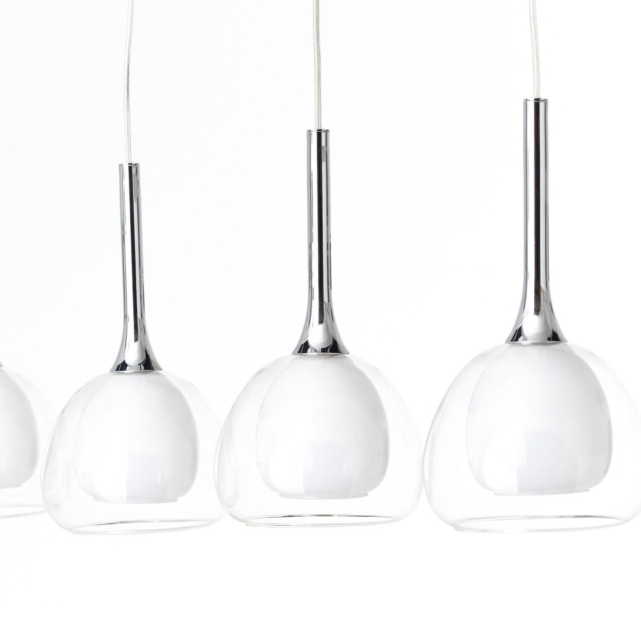 Brilliant Pendelleuchte »Hadan« E14 1 Stk. Hängelampe 4flg chrom/weiss-transparent