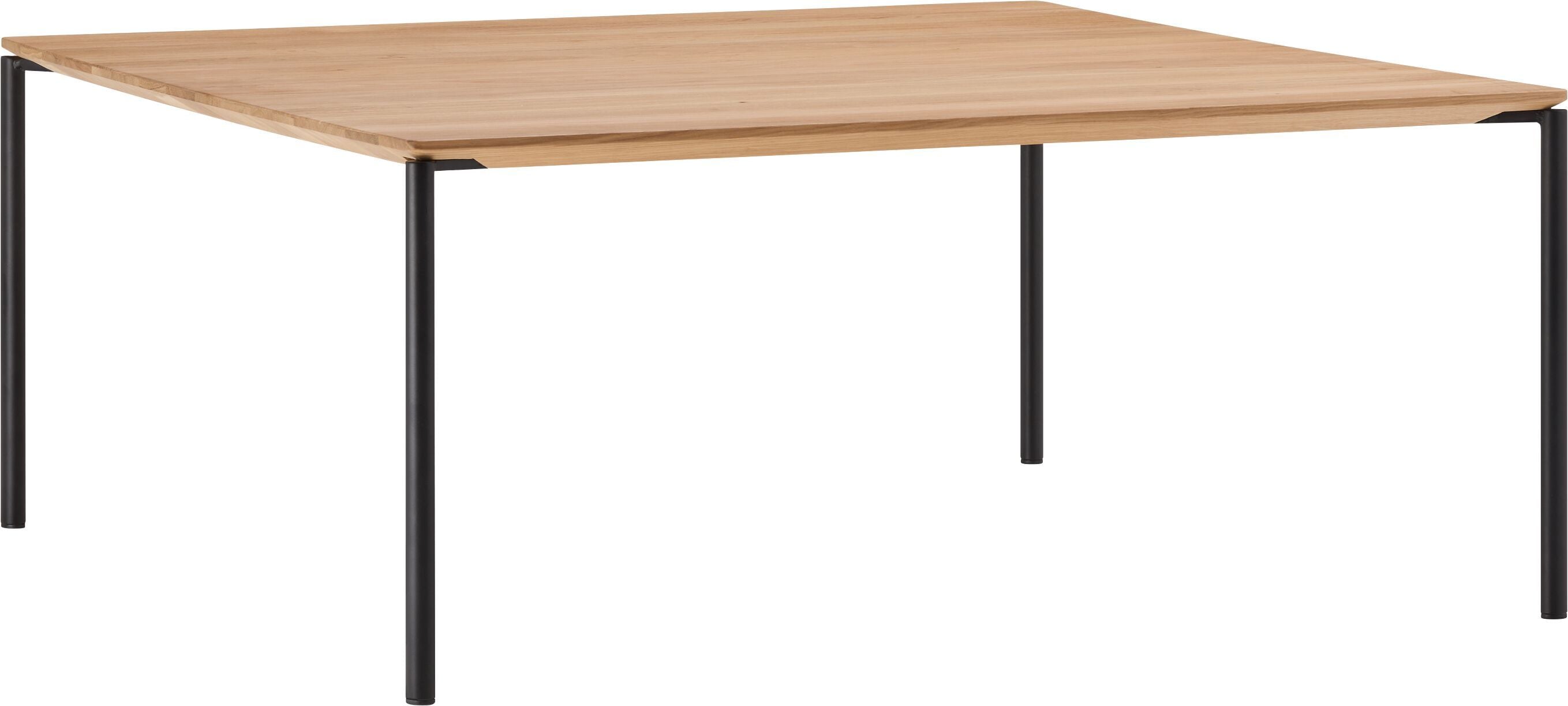 BAO Salontisch - Eiche massiv / schwarz / B: 90.0 cm x T: 90.0 cm x H: 40.0 cm