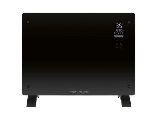 PROFICARE - Radiateur soufflant Convecteur en verre 1500w noir pc-gkh3118-noir