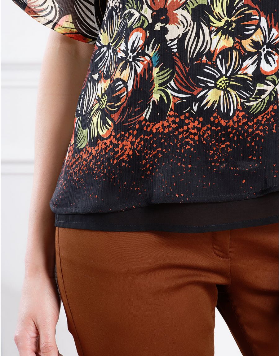 Blouse fluide à fleurs