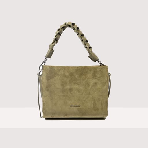 Coccinelle Boheme Suede Small Skuldertaske, Laurel Green