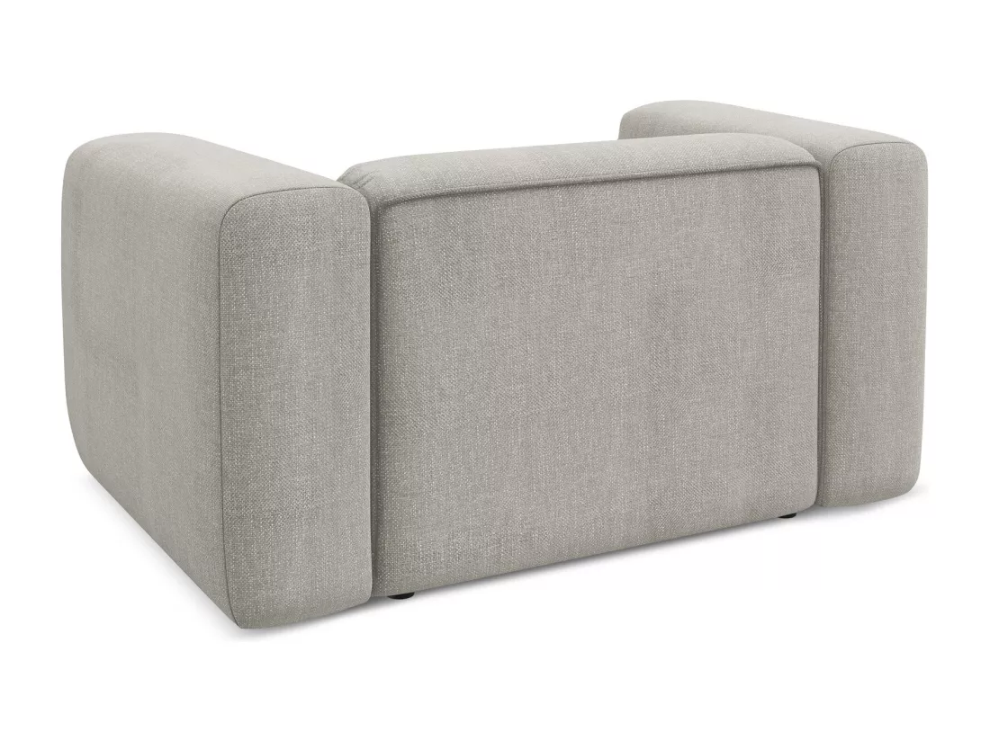 Fauteuil en tissu chenille - beige - EKAHI