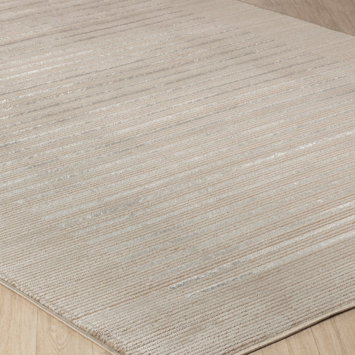 Scandinavisch gestreept vloerkleed beige/wit 80x150 cm KAYSA