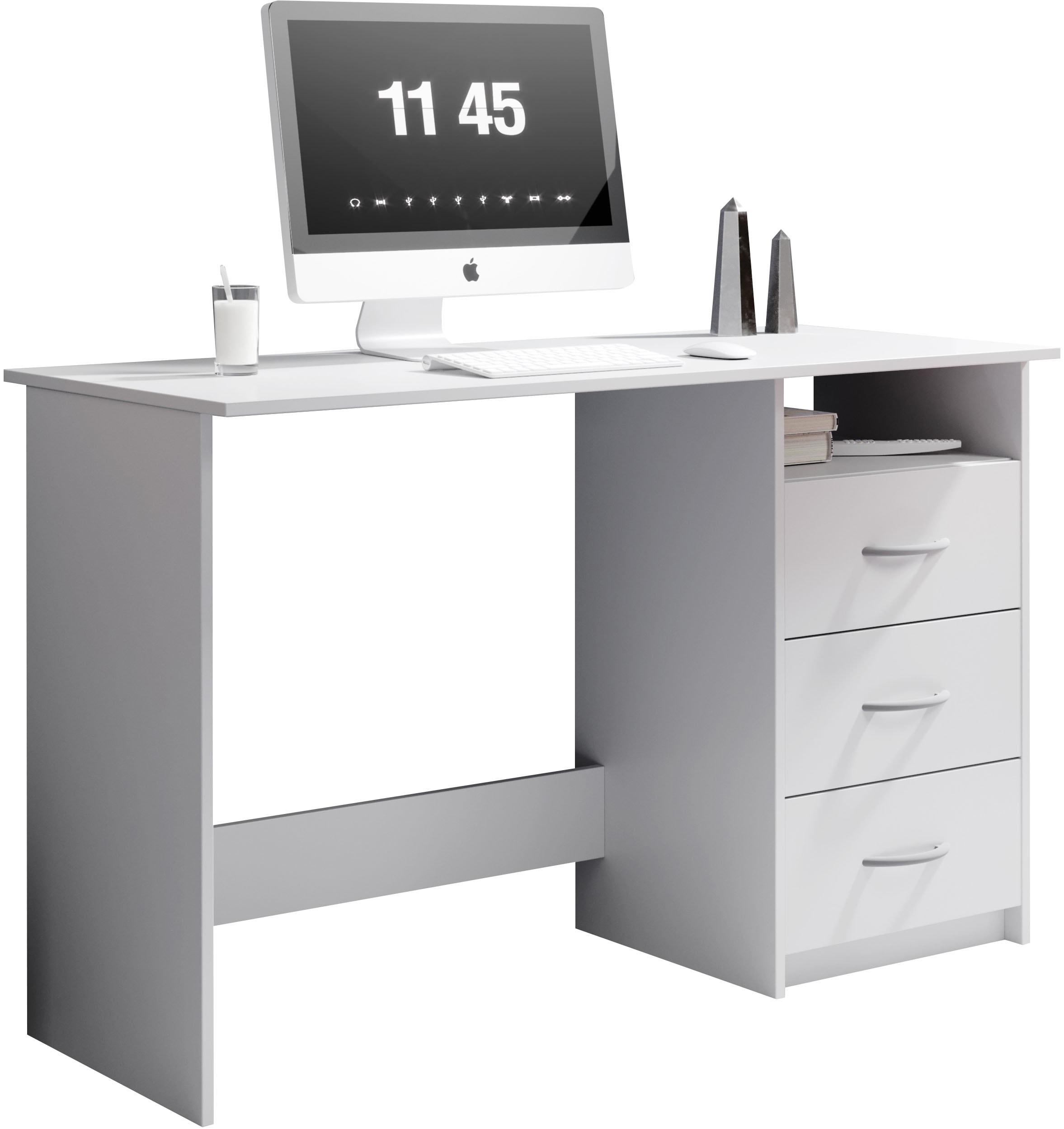 BEGA OFFICE Schreibtisch »Adria, Computertisch,« Schubkästen rechts oder links montierbar, Breite 123 cm