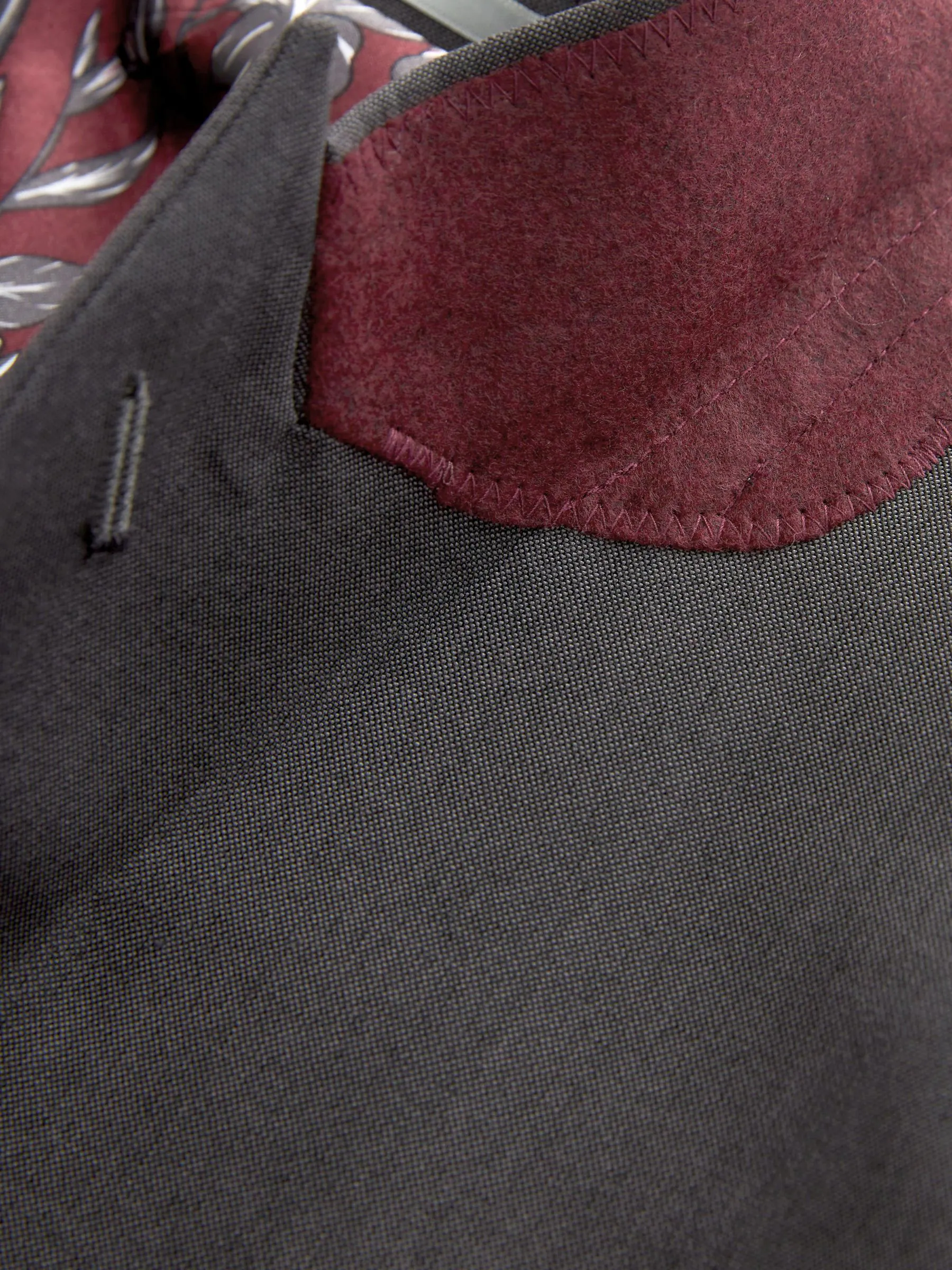 Antraciet - Tailored fit - Kostuum met twee knopen: colbert