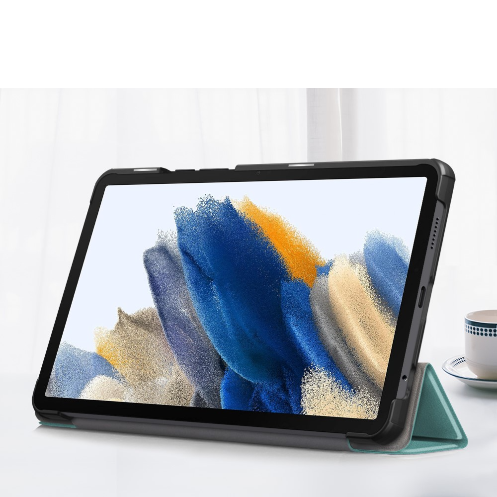 Samsung Galaxy Tab A9 Leder Tasche Smart Cover Hülle Litchi Look - Grün
