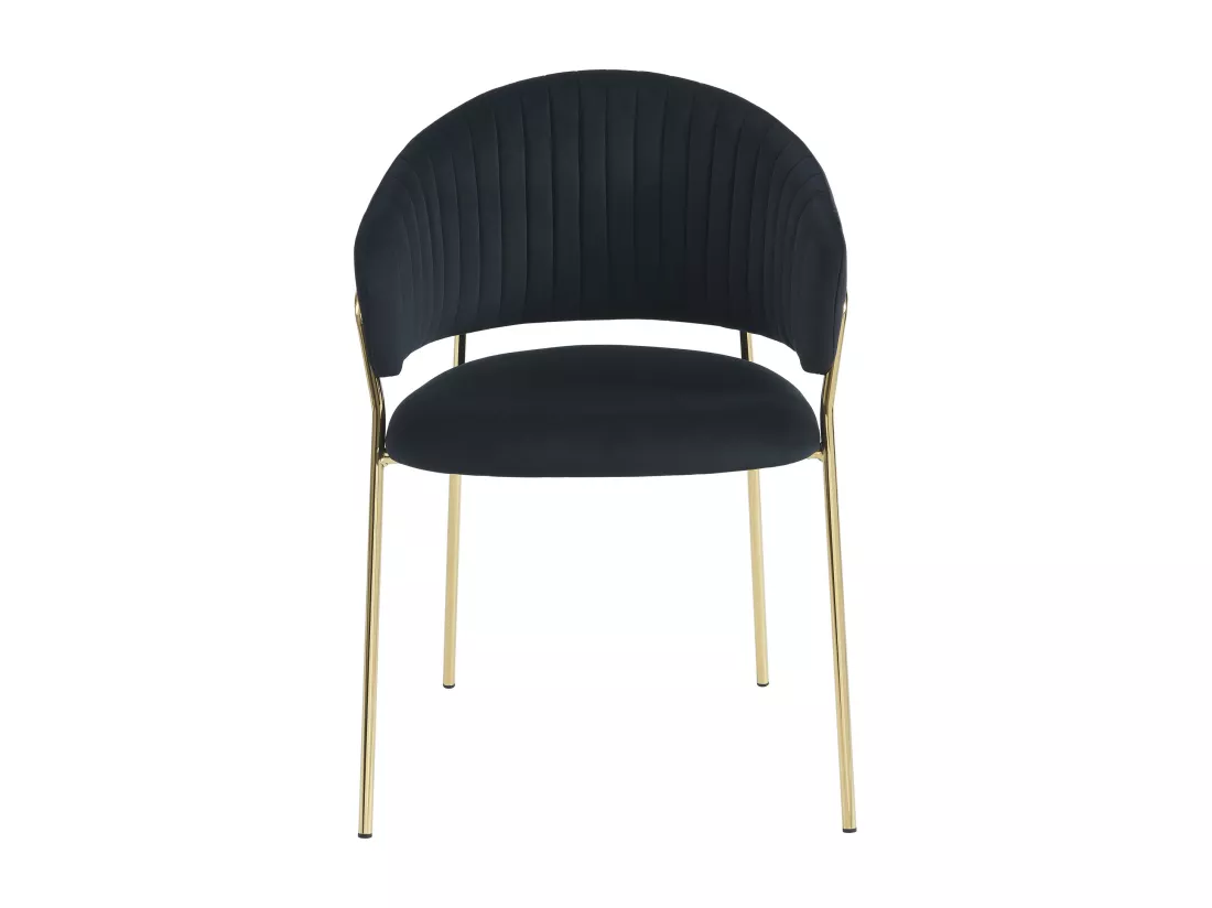 Lot de 6 chaises en velours et métal doré - Noir - MADOLIA de Pascal MORABITO