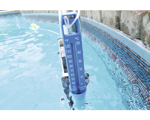 Zwembadthermometer, kunststof, Promo-serie, 25 cm, blauw