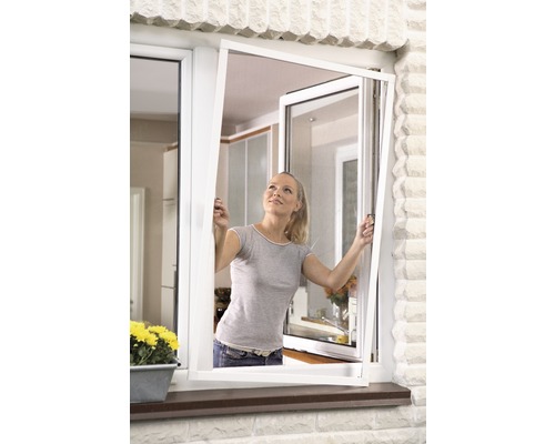 tesa Insect Stop horraam, aluminium frame Comfort, geen boren nodig, wit, 100x120 cm