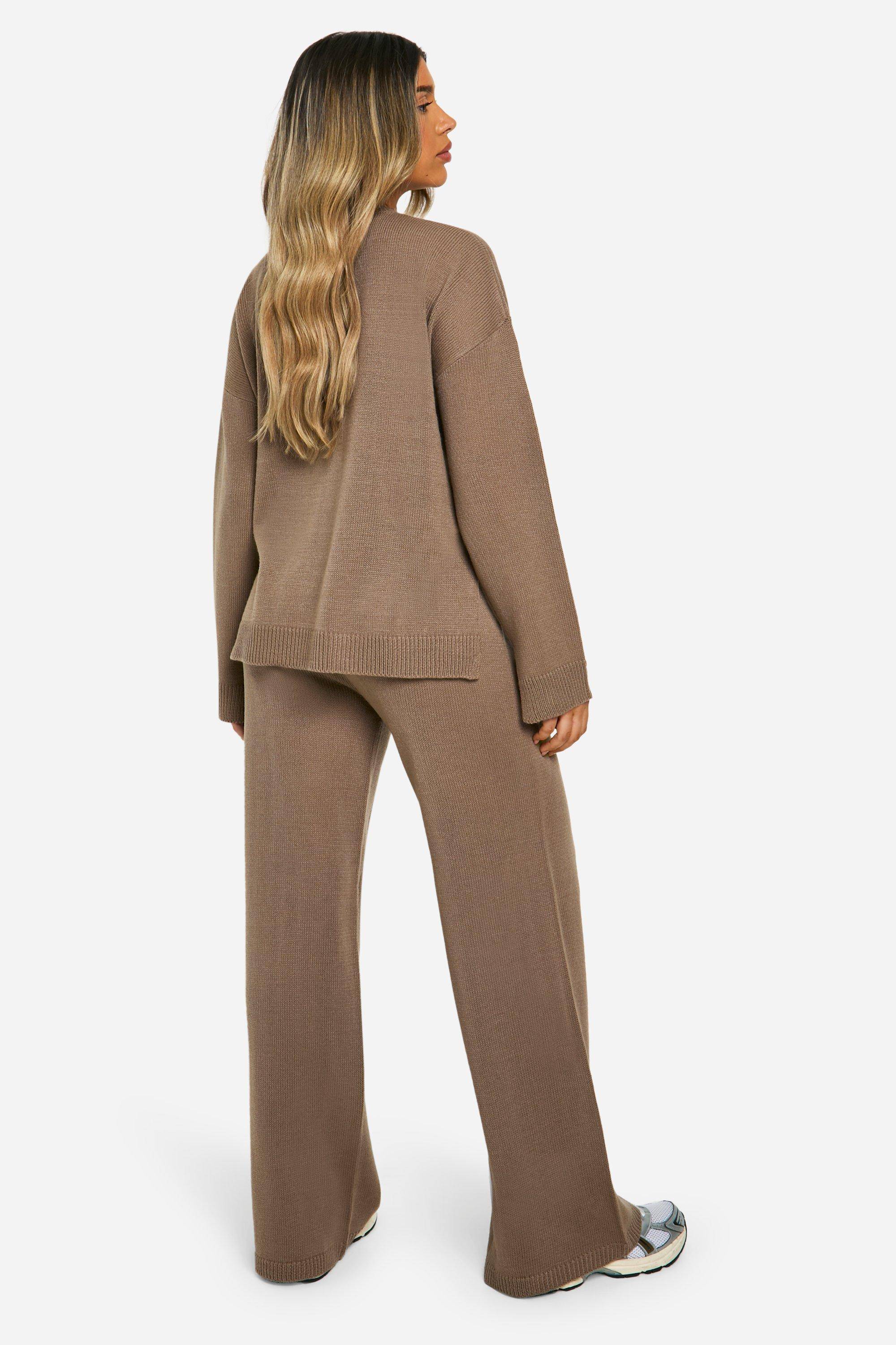 boohoo Maternity Soft Knit Jumper And Flares Knitted Co-ord