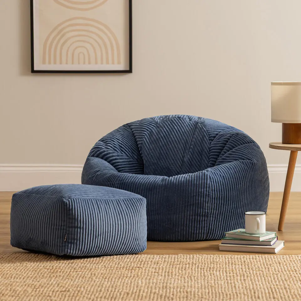 icon Zitzak en Poef Kingston - Corduroy Zitzak - Denimblauw