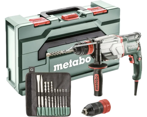 Metabo UHE 2660-2 Quick Set boor- en beitelhamer inclusief verwisselbare boorkop en 10-delige SDS-plus boor-/beitelset.