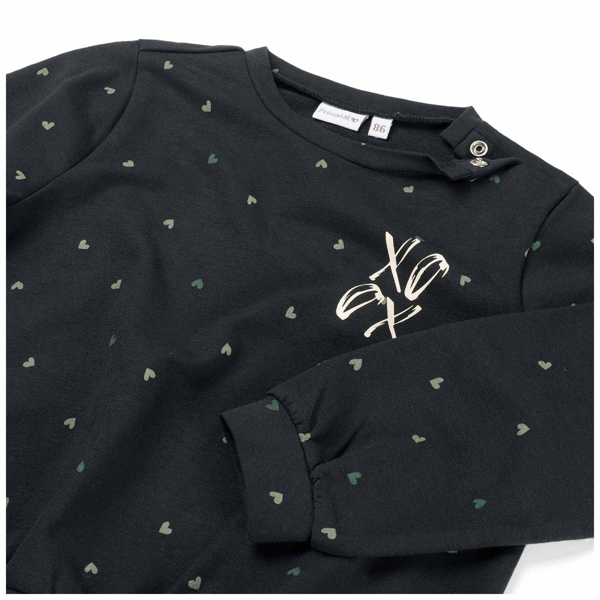 Prénatal peuter sweater lange mouwen printopdruk zwart