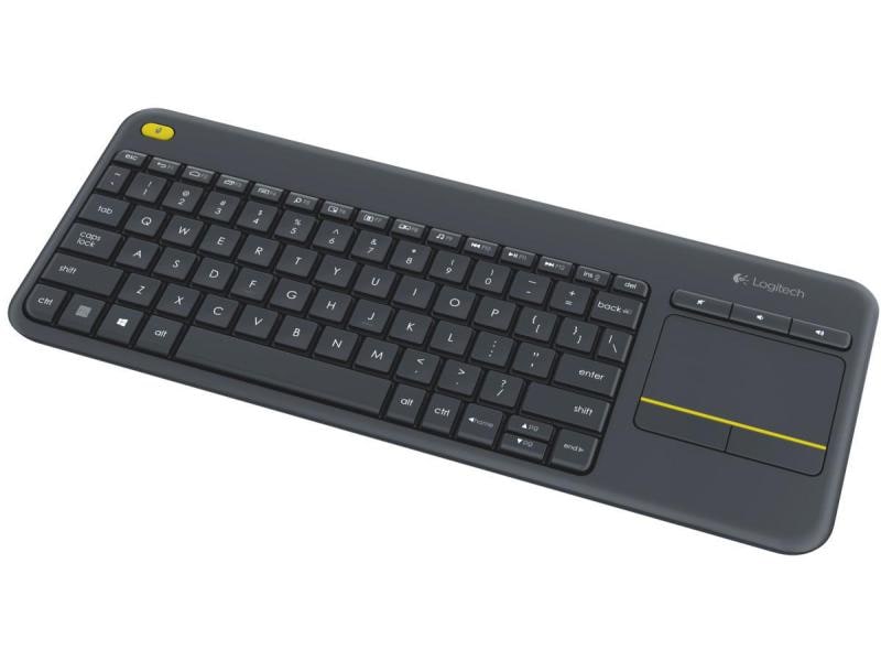 Logitech Tastatur K400 Plus CH-Layout Kabellose Tastatur mit Touchpad, CH-Layout, dunkelgrau