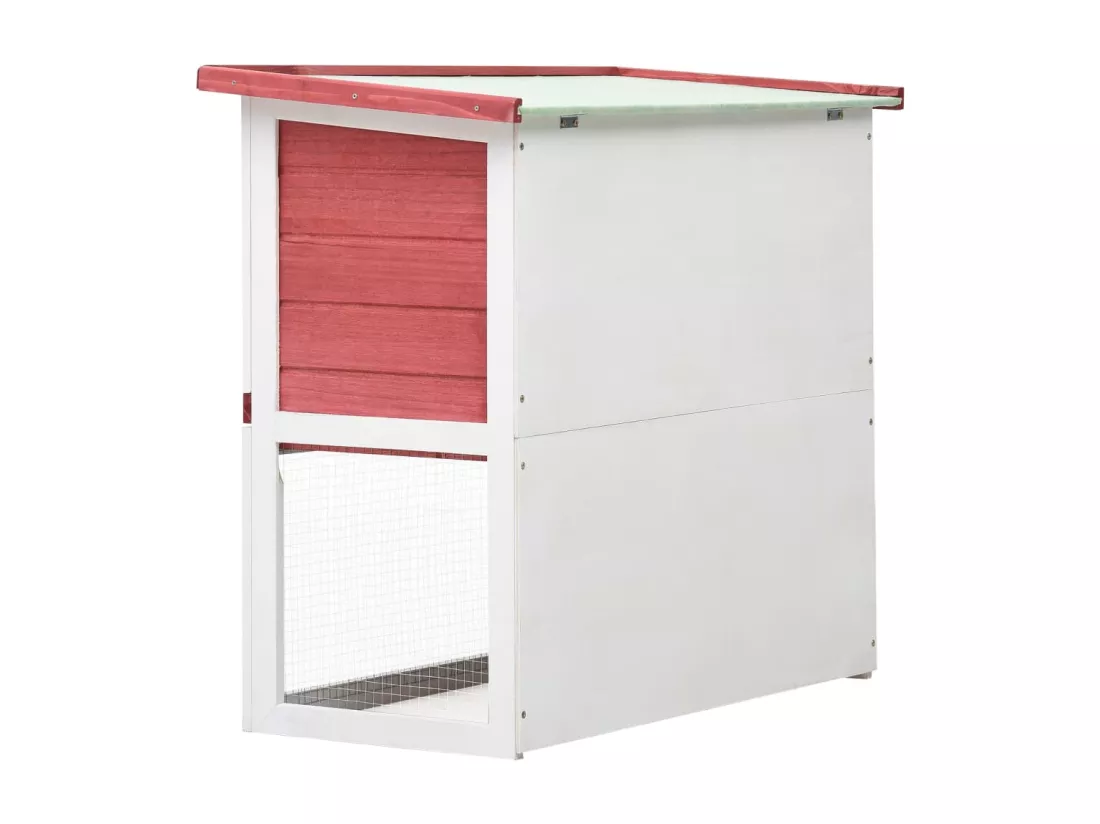 Clapier d'extérieur 1 porte Rouge Bois