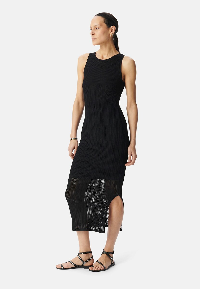 IKKS<br>Vestido longo sem mangas em malha vazada