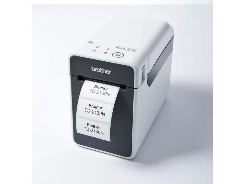 Brother TD-2130N - Etiketprinter - direkte termisk - Rulle (6,3 cm) - 300 dpi - op til 152.4 mm/sek. - USB 2.0, LAN, seriel, USB vært - skærer