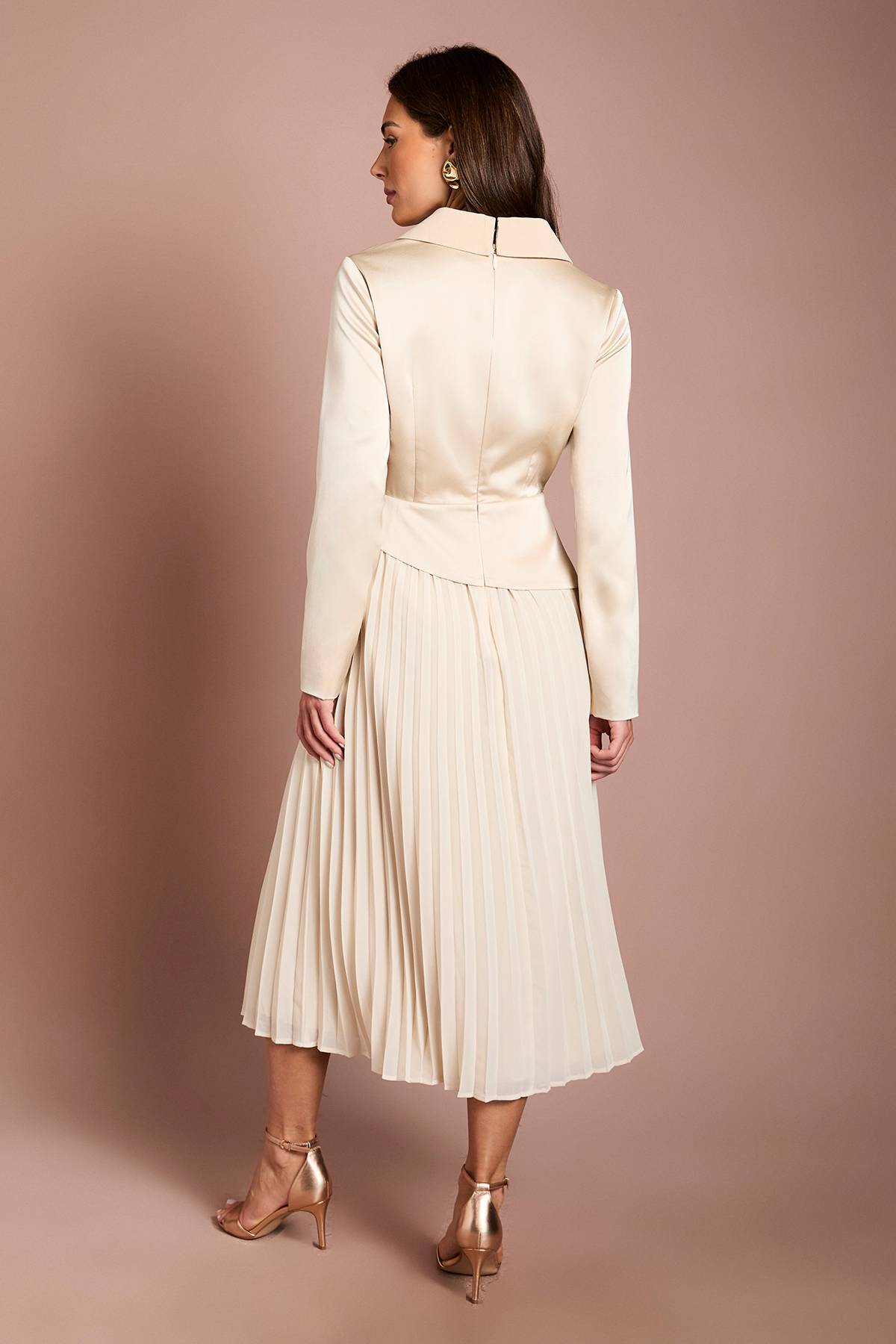 Coast Robe Midi À Jupe Plissée Ajustée