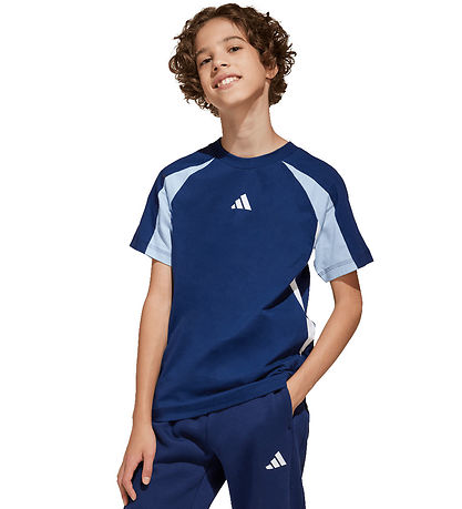 adidas Performance T-Shirt - J CB T - Blau m. Logo