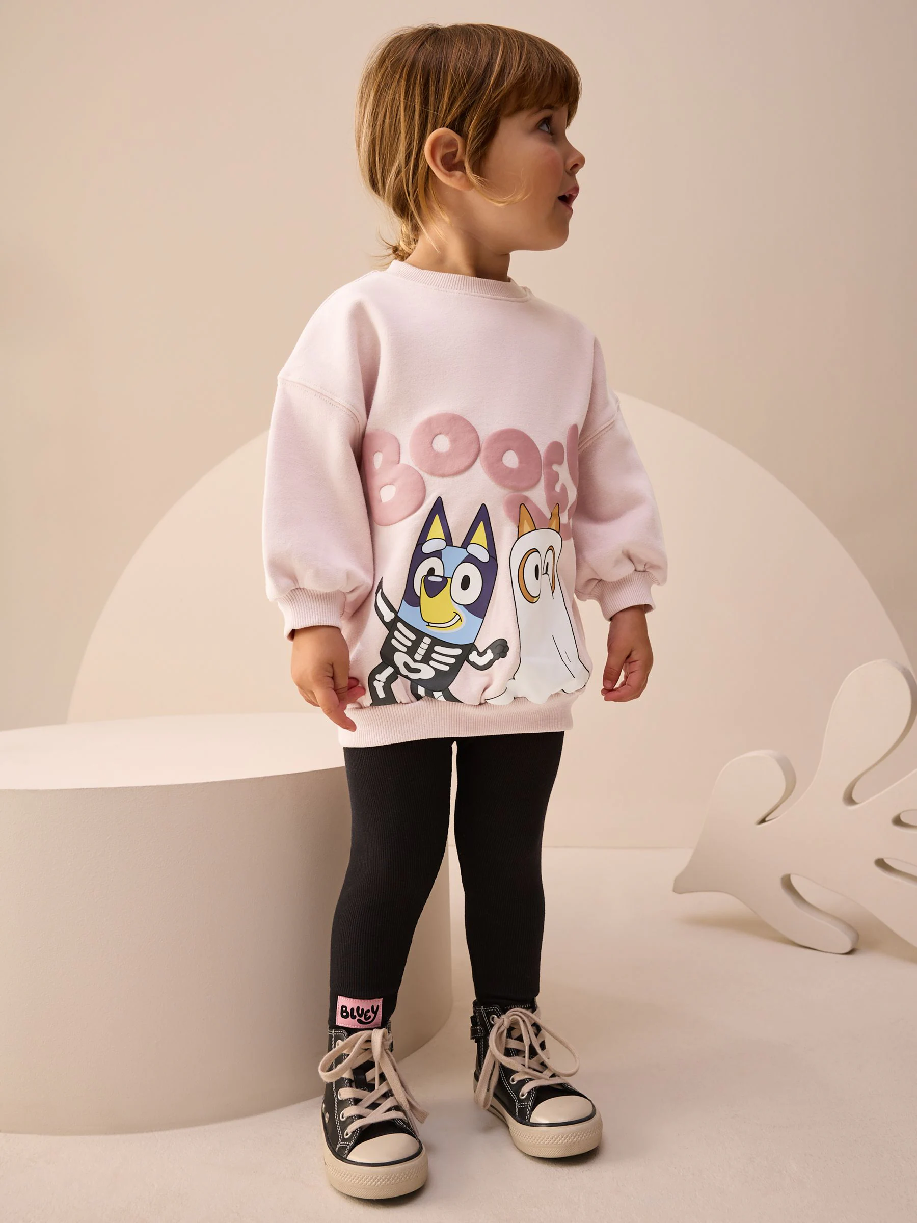Roze - Bluey Halloween-set van sweatshirt en legging (12mnd-7jr)