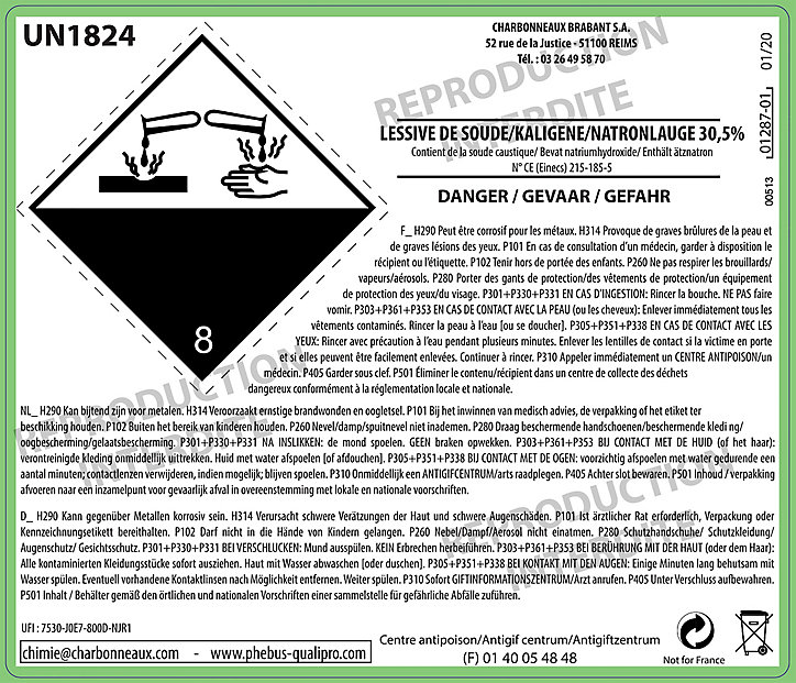 Lessive de soude décapant et nettoyant Phebus 5L