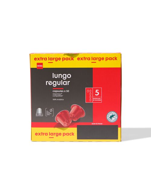 50 capsules de café lungo regular