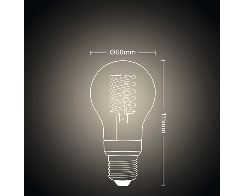 Philips Hue LED-gloeilamp, wit, dimbaar, helder, E27/7W (50W), 550 lm, 2100 K, warm wit, A60 - compatibel met SMART HOME van Hornbach
